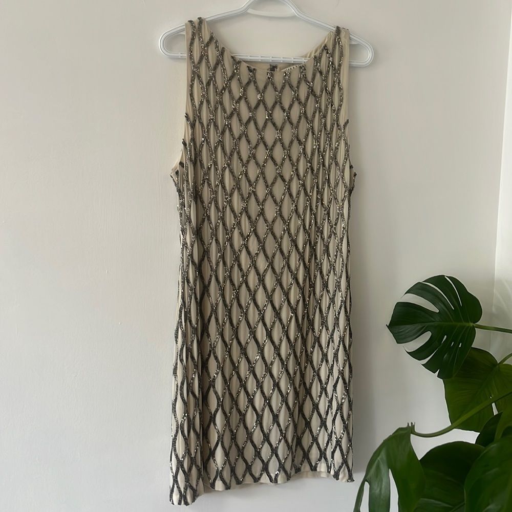 Alice & Olivia Silk Beaded Shift Dress